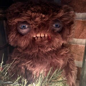 Fuggler Brown Fur Funny Ugly Monster Spin Master Blue Eyes Plush Stuffed Toy